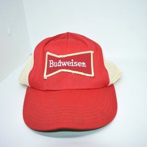 Vintage Budweiser Hat 80s Snapback Trucker 5-Panel Mesh Cap Bowtie Beer